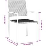  Vrtne stolice 6 kom crne 54 x 62 5 x 89 cm od poliratana | shoptok.hr