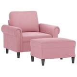  Fotelja s tabureom ružičasta 60 cm baršunasta | shoptok.hr