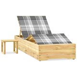 vidaXL Vrtni ležalnik z mizico in blazino impregnirana borovina, (20963270) | Shoptok.si