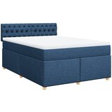vidaXL Box spring postelja z vzmetnico modra 140x190 cm blago, (21305117) | Shoptok.si