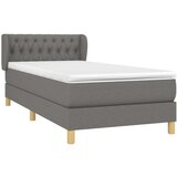  S oprugama i madracem tamnosivi 90 x 190 cm od tkanine | shoptok.hr