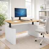 MID.YOU PISALNA MIZA kovina, leseni material črna, bela, medeni hrast | Shoptok.si
