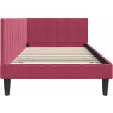  Kutni okvir kreveta Vinska crvena 90 cm x 190 cm Baršun | shoptok.hr
