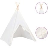 vidaXL Dječji šator tipi od breskvine kore bijeli 120 x 120 x 150 cm | shoptok.hr