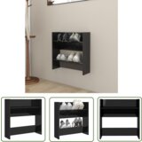 The Living Store Stenska omara za čevlje visok sijaj črna 60x18x60 cm iverna pl. - Stenska Omarica Za Čevlje, (21744428) Cene