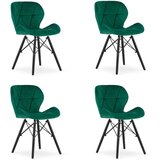 Brandless LAGO stol Velvet - zelena / črne noge x 4, (22030584) Cene