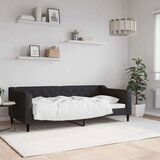  Dnevni krevet crni 90 x 190 cm od tkanine | shoptok.hr