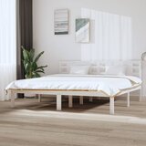 Maison Chic Posteljni okvir - Dvoposteljna postelja - Zakonska postelja brez vzmetnice bel 200x200 cm trdna borovina-J3661, (21773023) | Shoptok.si