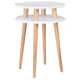 Bela stranska mizica UFO, Ø 45 cm
