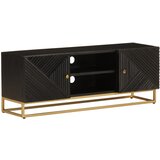 vidaXL TV omarica črna 110x30x40 cm trden mangov les in železo Cene