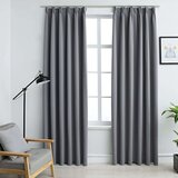  Zavjese za zamračivanje s kukama 2 kom sive 140 x 175 cm | shoptok.hr