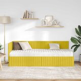  Kutni krevetni okvir s madracem s uzglavljem 2 pcs Žuta Baršun | shoptok.hr