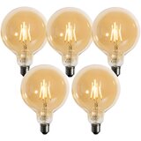 LUEDD Komplet 5 E27 zatemljiva LED zlata G125 4,9 W 450 lm 2200 K | Shoptok.si