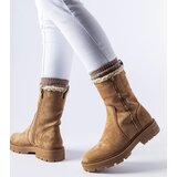Gemre Beige insulated ankle boots with zipper Sunnyslope | Shoptok.si