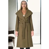 Dewberry Z6679 WOMEN'S COAT-KHAKI-1