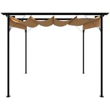  Pergola s pomičnim krovom smeđe-siva 3 x 3 m čelična 180 g/m² | shoptok.hr