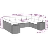  9-dijelni set vrtnih sofa s jastucima bež od poliratana | shoptok.hr