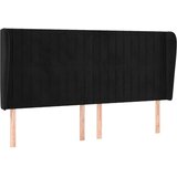  Uzglavlje s ušima crno 203x23x118/128 cm baršunasto | Eponuda.com