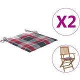  Jastuci za vrtne stolice 2kom crveni karirani 40x40x3cm tkanina Cijene