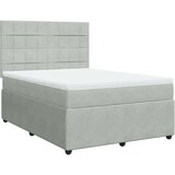 vidaXL Krevet s oprugama i madracem svjetlosivi 140x190 cm baršunasti | shoptok.hr