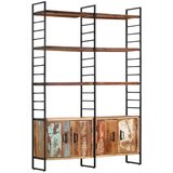 Police Knjižna omara 4-nadstropna 124x30x180 cm trden predelan les | Shoptok.si