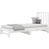  Izvlečna dnevna postelja bela 2x(90x200) cm trdna borovina, (20724601) | Shoptok.si
