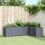 vidaXL Vrtno cvetlično korito sivo 160x120x53 cm PP Cene