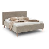 Meise Möbel Bež oblazinjena zakonska postelja s prostorom za shranjevanje z letvenim dnom 180x200 cm Riva – | Shoptok.si