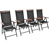 Maison Chic Zložljivi Vrtni Stoli - Stol za vrti 4 kosi aluminij in textilene črne barve JS2843, (21876275) | Shoptok.si