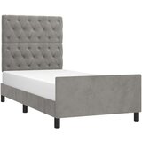  Posteljni okvir z vzglavjem svetlo siv 80x200 cm žamet, (20788031) | Shoptok.si