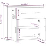  Komoda siva boja betona 80 x 33 x 70 cm od konstruiranog drva | shoptok.hr