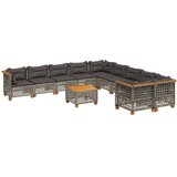  11-dijelni set vrtnih sofa od poliratana s jastucima sivi | shoptok.hr