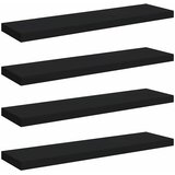  Plutajuće zidne police 4 kom crne 90 x 23,5 x 3,8 cm MDF | Eponuda.com