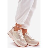 Boto Ladies Sports Shoes With Mesh On Platform Beige Poova | shoptok.hr