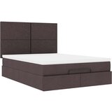  Otomanski posteljni okvir z vzmetnico rjav 140x200 cm blago, (22011691) | Shoptok.si