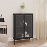vidaXL komoda crna 75 x 35 x 105 cm od čelika i stakla Cijene