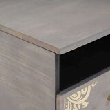  Kava Stol with Drawer Siva 80 x 54 x 40 cm masivno drvo manga | shoptok.hr