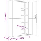 Ormarić za spise antracit 105 x 40 x 180 cm čelični | shoptok.hr