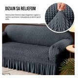 HOMEMATES Retro Pokrivač za dvosede i kauče od 145cm do 185cm - Siva | Eponuda.com