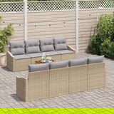 Set od 7 vrtnih sofa sa jastučićima bež poli ratan akacija | shoptok.hr