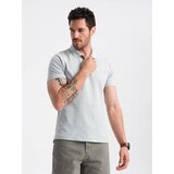 Ombre Men's BASIC single color pique knit polo shirt - grey Cijene