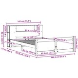 vidaXL Knjižna postelja brez vzmetnice bela 135x190 cm trdna borovina | Shoptok.si