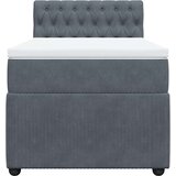Box spring krevet s madracem tamnosivi 80 x 200 cm baršunasti | shoptok.hr