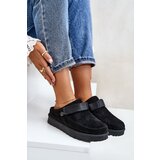 Kesi Women's insulated slippers with fur on a black azida platform Cijene