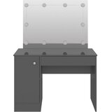 vidaXL Toaletna mizica z LED lučkami 110x55x145 cm MDF sijoče siva | Shoptok.si