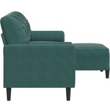 vidaXL Trosed s stolčkom za noge temno zelen 180 cm žamet | Shoptok.si