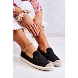 Kesi Women's Cloth Espadrilles With Cubic Zirconia Black Deimos | shoptok.hr