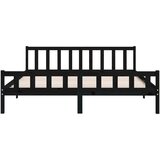  Posteljni okvir črn iz trdnega lesa 160x200 cm, (20606016) | Shoptok.si
