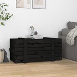 Kutija za pohranu crna 91x40,5x42 cm od masivne borovine | shoptok.hr
