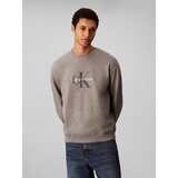 Calvin Klein Jeans Sweater majica antracit siva / tamo siva / bijela | shoptok.hr